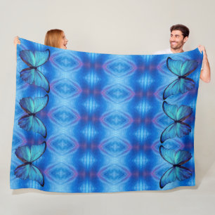 Grote fleece deken blauwe vlinders