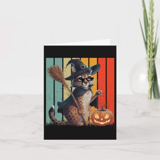 Grote Floppa Meme Caracal Kat Halloween Kaart (Voorkant)