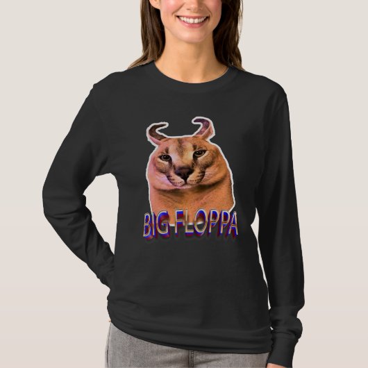 Grote Floppa Meme Kat 2 T-shirt (Voorkant)