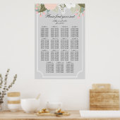 Grote Floral Seating Chart Poster (Keuken)