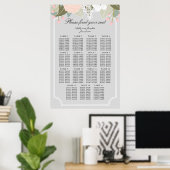 Grote Floral Seating Chart Poster (Thuiskantoor)