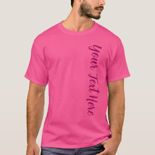 Grote Font Tekst Mannen Modern Wow Roze Elegant T-shirt