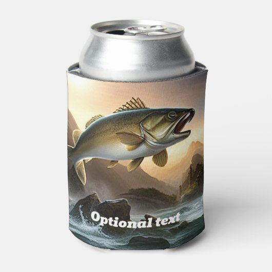 Grote forel in stroomversnellingen blikjeskoeler (Blikje Voorkant)