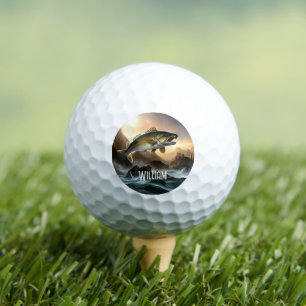 Grote forel in stroomversnellingen golfballen