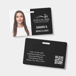 Grote foto make-up artiest naam titel & logo badge