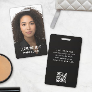 Grote foto make-up artiesten naam & titel badge