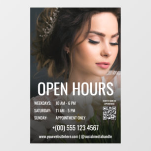 Grote foto make-up kapsalon openingstijden raamsticker