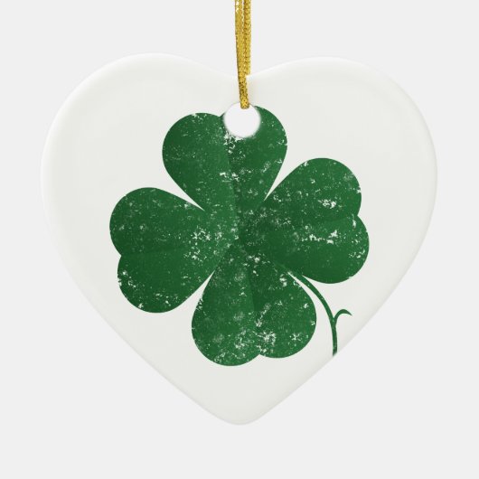 Grote Four Leaf Clover -  stijl Keramisch Ornament (Voorkant)