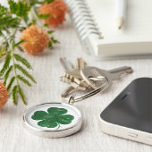 Grote Four Leaf Clover -  stijl Sleutelhanger (Zijkant)