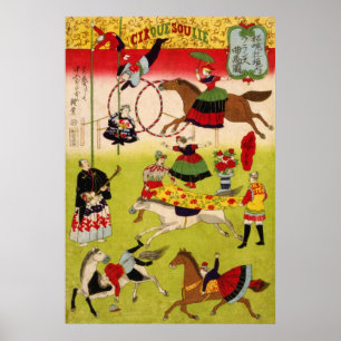Grote Franse circus op het terrein van Shokonsha Poster
