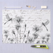 GROTE Franse ontkoppeling van Wildbloemdragonfly v Tissuepapier (Craft)