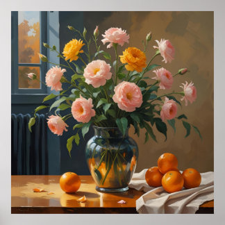 Grote Fruit en Flora Poster, Maximalistische Kunst Poster