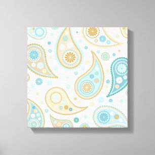 Grote Funky Print van Paisley (lichte blauwe achte