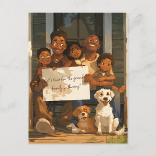 Grote gastvrije familie briefkaart