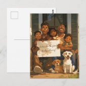 Grote gastvrije familie briefkaart (Voorkant / Achterkant)