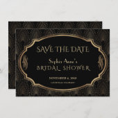  Grote Gatsby 20s Kunst Deco sparen de datum Save The Date (Voorkant / Achterkant)