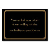 Grote Gatsby Art Deco Black Wedding Accommodatie Kaart (Achterkant)