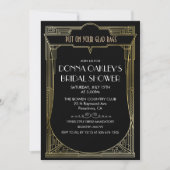 Grote Gatsby Art Deco Bridal Shower Uitnodiging (Voorkant)