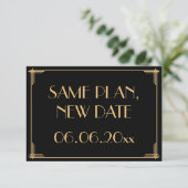 Grote Gatsby Art Deco Bruiloft Dezelfde Planning N Save The Date (Staand voorkant)