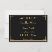 Grote Gatsby Art Deco Bruiloft Dezelfde Planning N Save The Date (Achterkant)