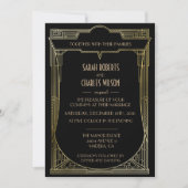 Grote Gatsby Art Deco bruiloft uitnodiging (Voorkant)