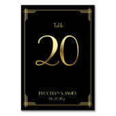 Grote Gatsby Art Deco Table Number 20 Gold Kaart (Achterkant)