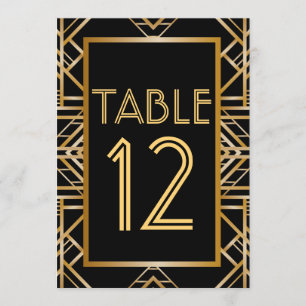 Grote Gatsby Art Deco Tafel Nummer Kaarten