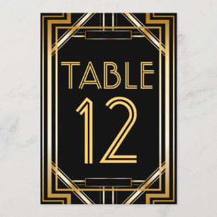 Grote Gatsby Art Deco Tafel Nummer Kaarten