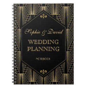 Grote Gatsby Art Deco Wedding Planner bij het zwer Notitieboek