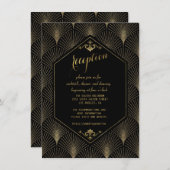 Grote Gatsby  Art Deco Wedding Reception Kaart (Voorkant / Achterkant)