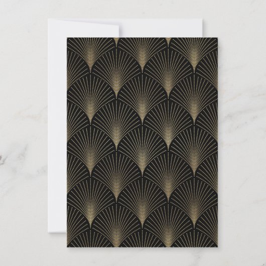 Grote Gatsby  Art Deco Wedding Reception Kaart (Achterkant)