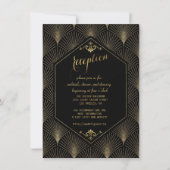 Grote Gatsby  Art Deco Wedding Reception Kaart (Voorkant)