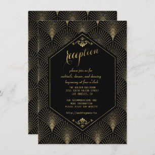 Grote Gatsby  Art Deco Wedding Reception Kaart