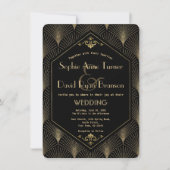 Grote Gatsby Art Deco Wedding Uitnodiging (Voorkant)