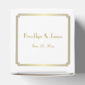 Grote Gatsby Art Deco White Wedding Favor Boxes Bedankdoosjes (Bovenkant)