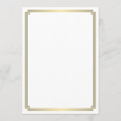 Grote Gatsby Art Deco Wit Gouden Trouwmenu Menu (Achterkant)