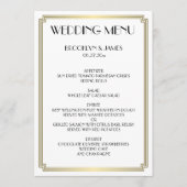 Grote Gatsby Art Deco Wit Gouden Trouwmenu Menu (Voorkant)