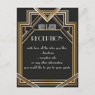 Grote Gatsby geïnspireerd Receptie of routebeschri Informatiekaartje