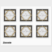 Grote Gatsby Goud Witte Art Deco Trouwdag Vierkante Sticker (Vel)