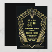 Grote Gatsby Oud en Nieuw Uitnodiging (Voorkant / Achterkant)