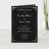 Grote Gatsby Silver Foil Art Deco Wedding Programs Programma (Voorkant)