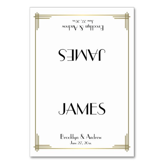 Grote Gatsby White Art Deco Wedding Place Kaarten (Voorkant)