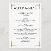 Grote Gatsby Witte Art Deco Trouwmenu Menu (Voorkant)