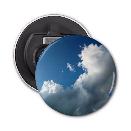 Grote gebogen wolkenflesopener button flesopener (Voorkant)