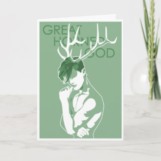 Grote Gehoornde God - de Oude Goden van de Feestdagen Kaart