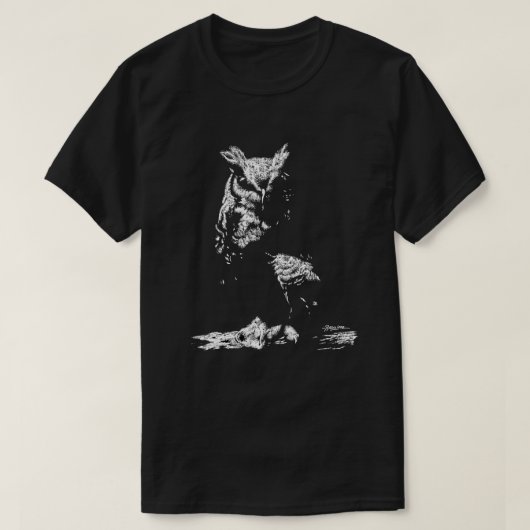 Grote gehoornde uil t-shirt (Design voorkant)