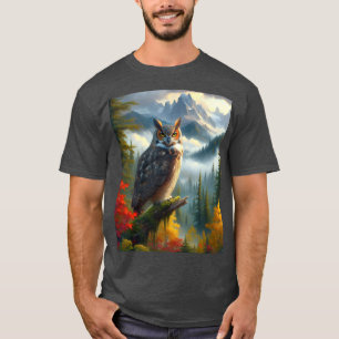 Grote Gehoornde Uil Wilde Natuur T-shirt