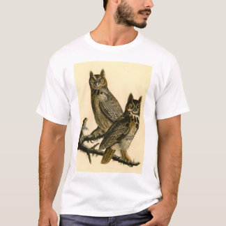 Grote gehoornde uil  zoölogische illustratie t-shirt