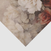 Grote  geïnspireerde elegante rode & witte rozen tissuepapier (Detail)