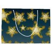 Grote gele decoratieve sterren patroon large cadeautasje (Achterkant)